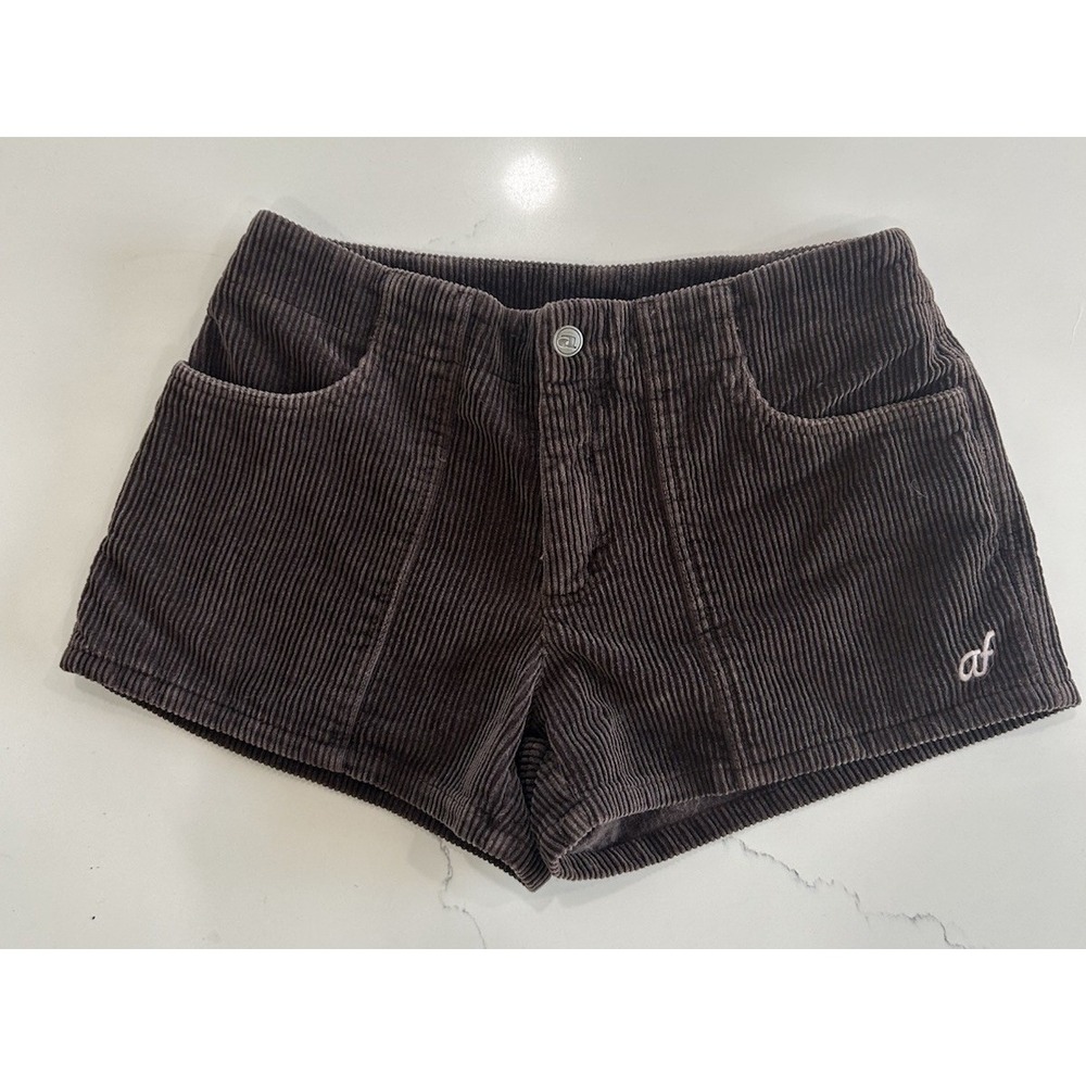 Vintage 90s Abercrombie & Fitch Brown Corduroy Micro Shorts Hot Pants Womens